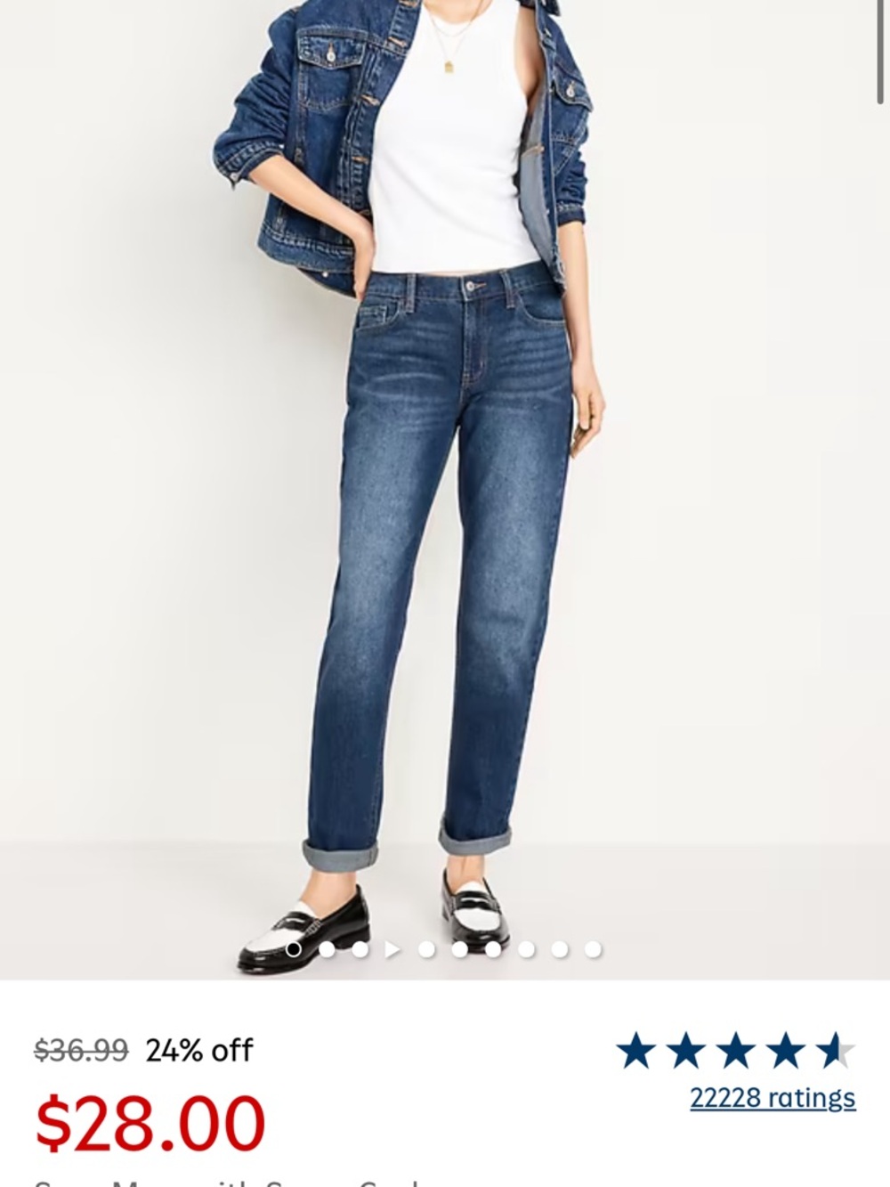 Old Navy mid rise wow boyfriend Straight Jeans dark wash